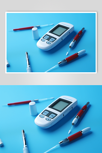 AI数字艺术血糖测量仪医疗仪器摄影图片