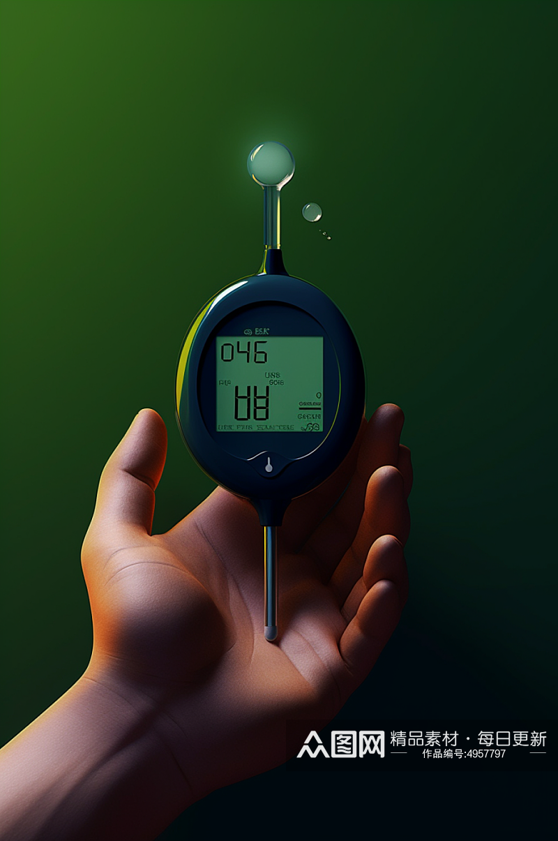 AI数字艺术血糖测量仪医疗仪器摄影图片素材