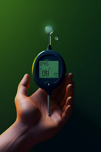AI数字艺术血糖测量仪医疗仪器摄影图片