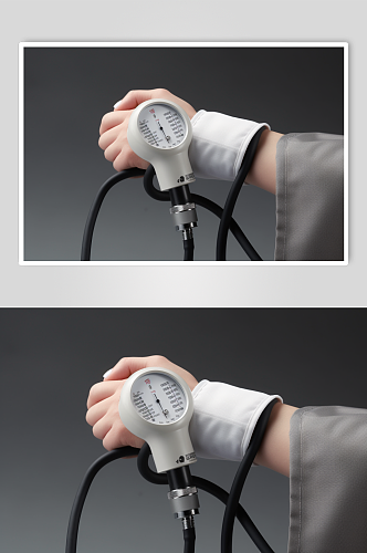 AI数字艺术清新血压计医疗仪器摄影图片
