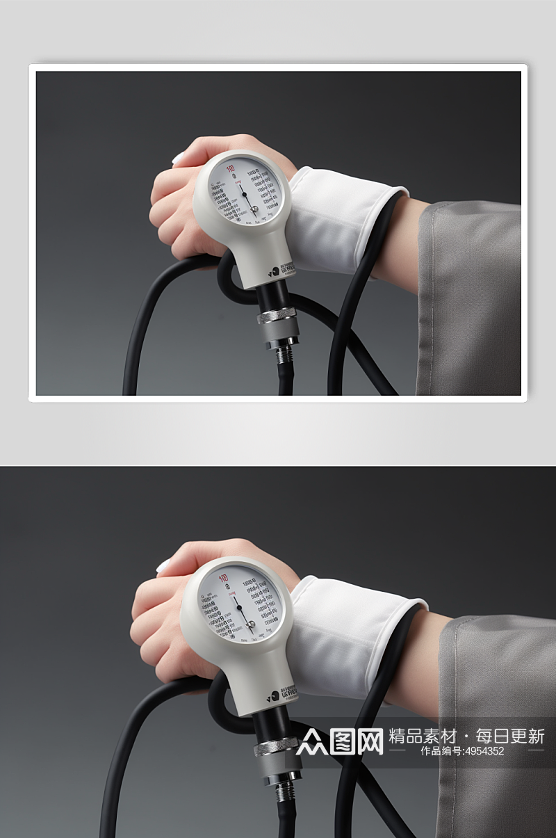 AI数字艺术清新血压计医疗仪器摄影图片素材