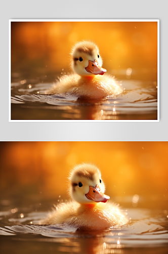 AI数字艺术呆萌鸭家禽动物摄影图片
