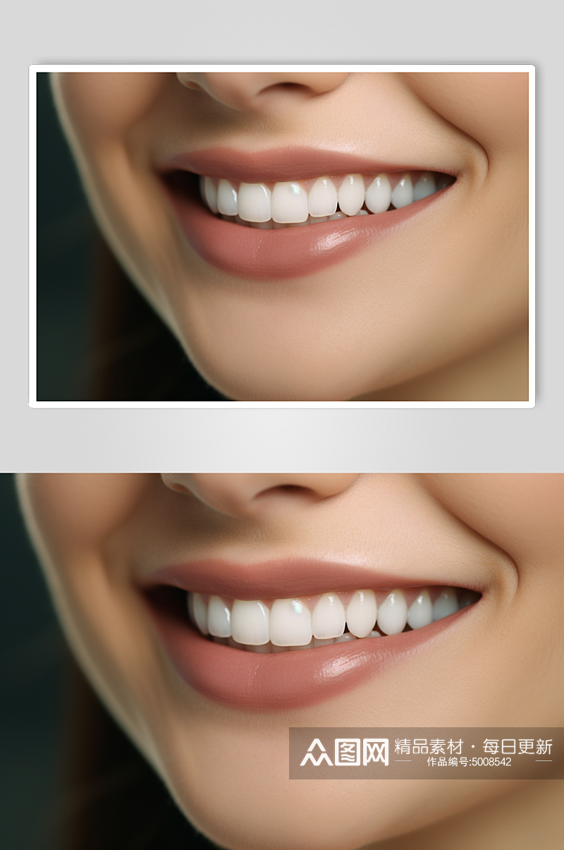 AI数字健康牙齿和美丽笑容摄影图素材
