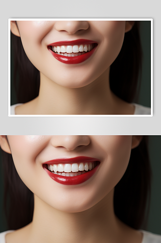 AI数字健康牙齿和美丽笑容摄影图