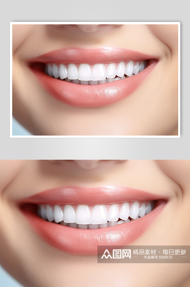 AI数字健康牙齿和美丽笑容摄影图素材