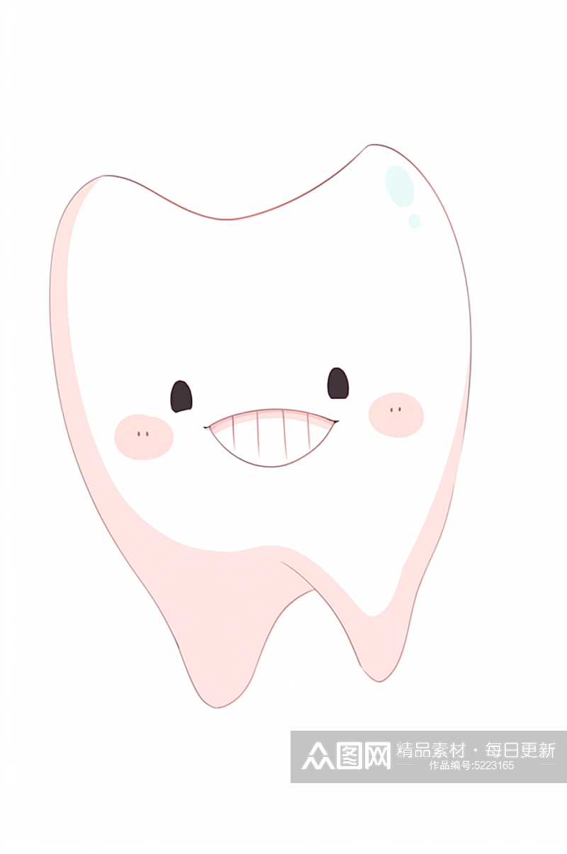 AI数字艺术卡通拟人牙齿口腔护理插画素材