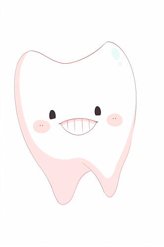 AI数字艺术卡通拟人牙齿口腔护理插画