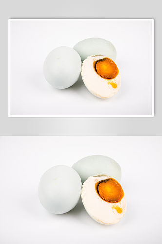 白色背景咸鸭蛋蛋黄美食食物摄影图片