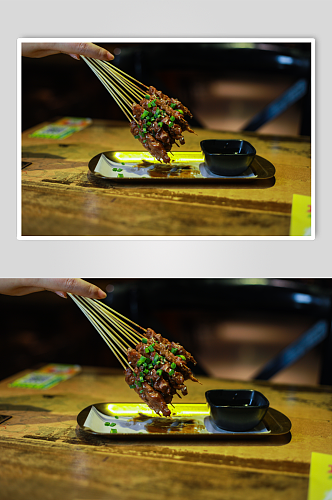 鲜香酱烤牛肉鸭脚煲美食摄影图片