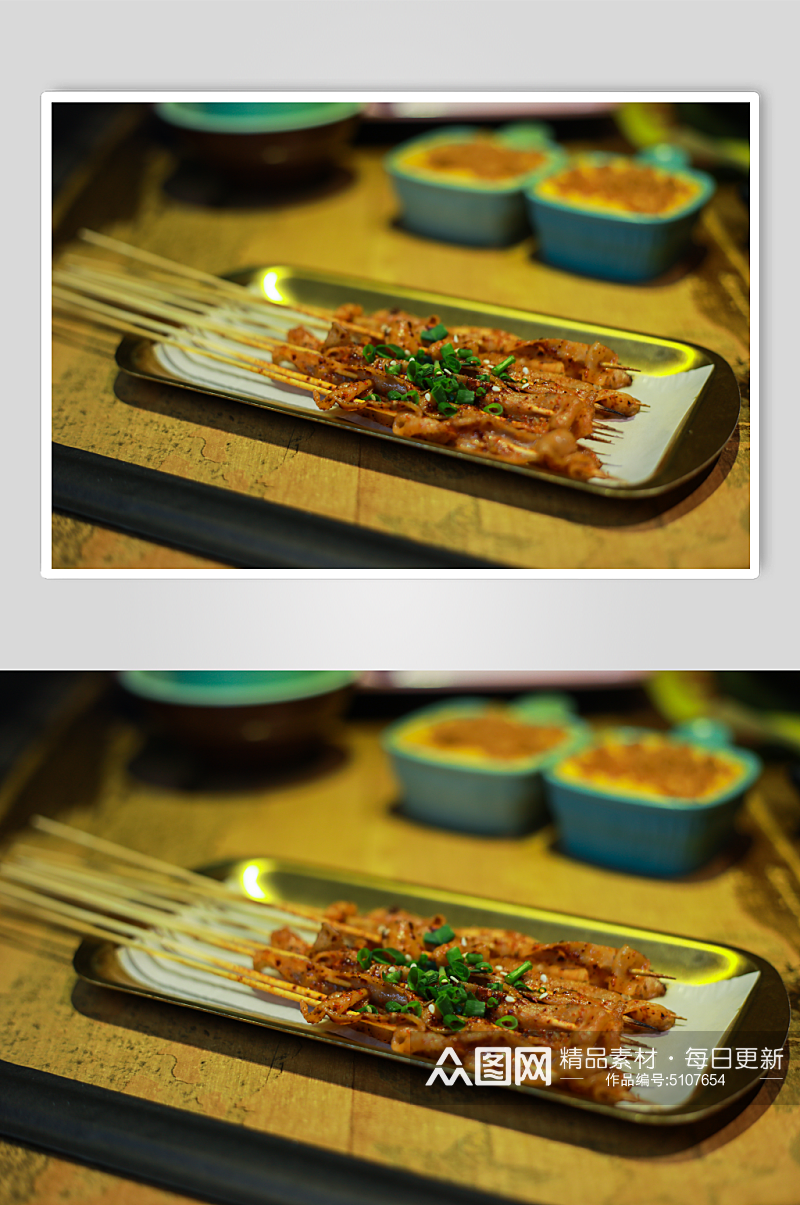 烤鸭肠鸭脚煲美食摄影图片素材