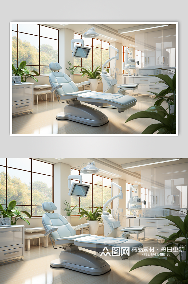 AI数字艺术牙科诊所诊室场景摄影图素材