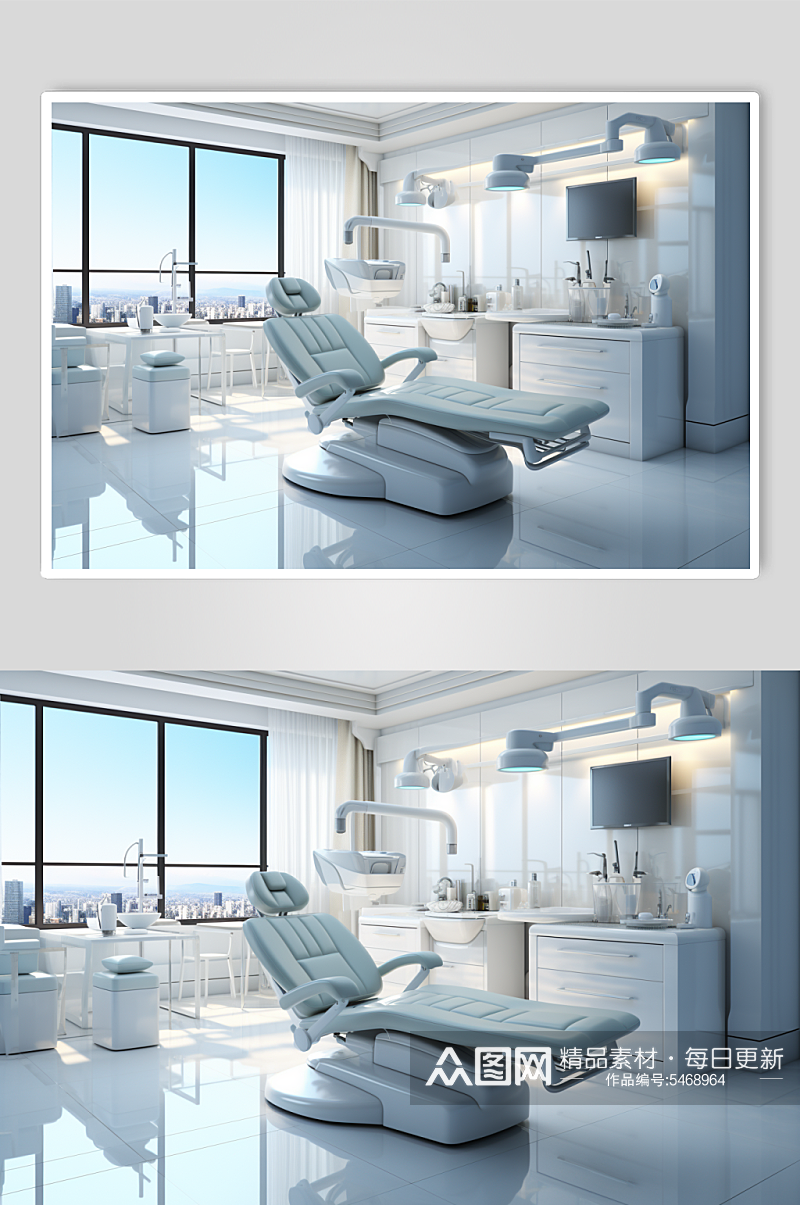 AI数字艺术牙科诊所诊室场景摄影图素材