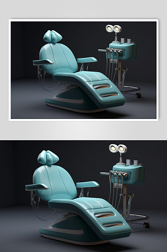 AI数字艺术手绘牙科诊所诊室场景摄影图片