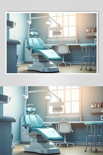 AI数字艺术创意牙科诊所诊室场景摄影图片
