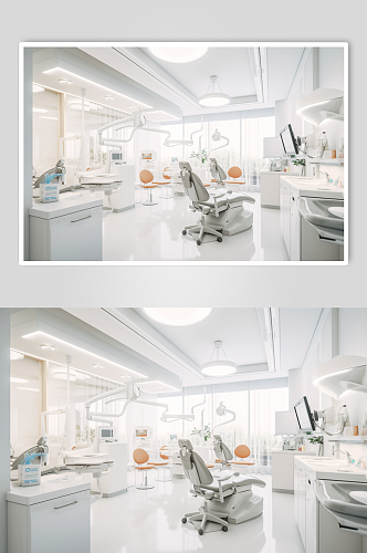 AI数字艺术创意牙科诊所诊室场景摄影图片