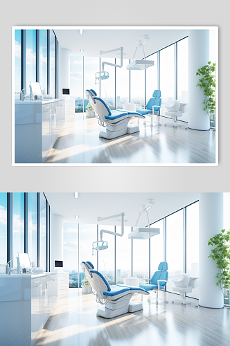 AI数字艺术牙科诊所诊室场景摄影图