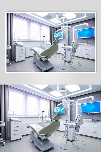 AI数字艺术牙科诊所诊室场景摄影图