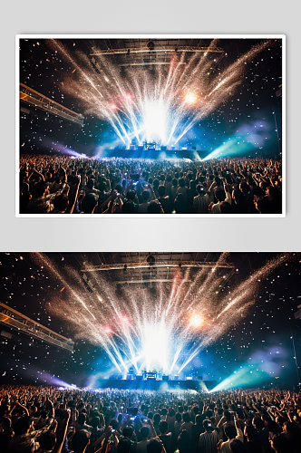AI数字艺术高清演唱会人群剪影摄影图片