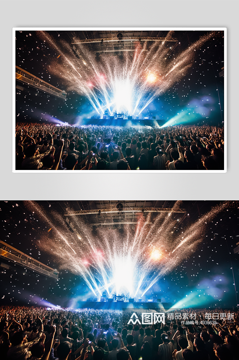 AI数字艺术高清演唱会人群剪影摄影图片素材