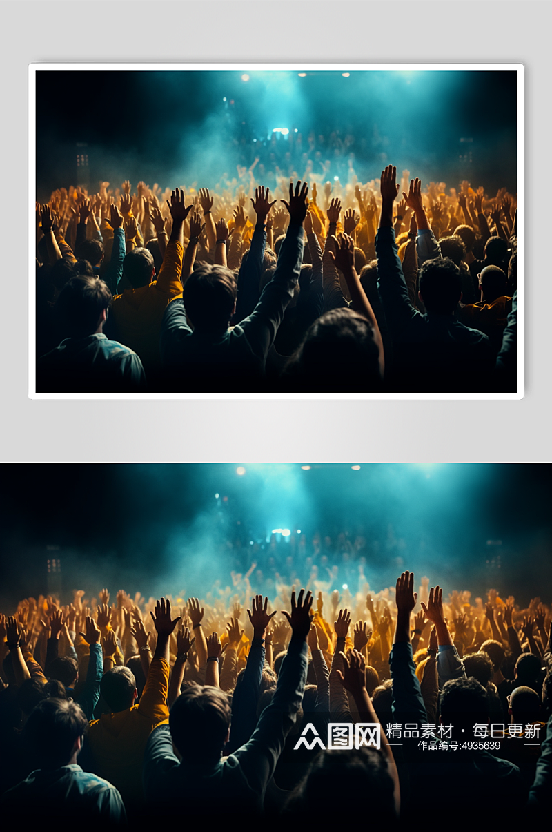 AI数字艺术高清演唱会人群剪影摄影图片素材