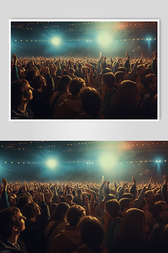 AI数字艺术高清演唱会人群剪影摄影图片