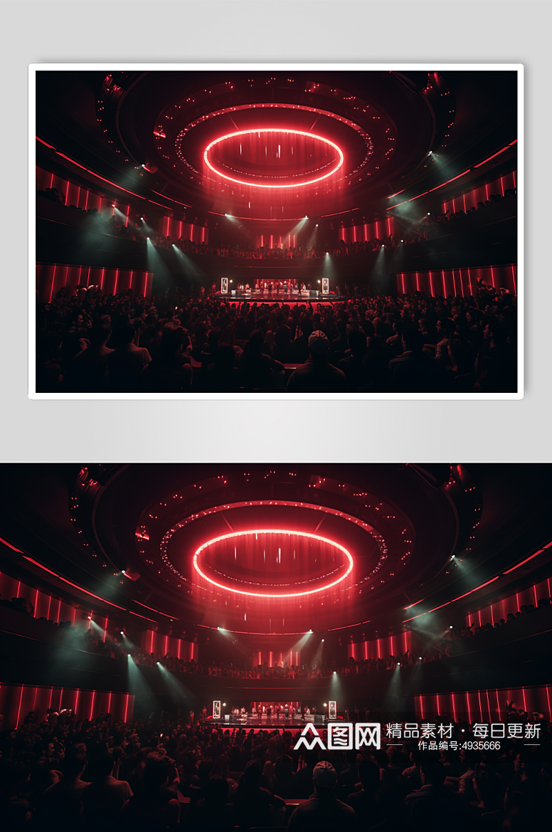 AI数字艺术炫彩演唱会人群剪影摄影图片素材
