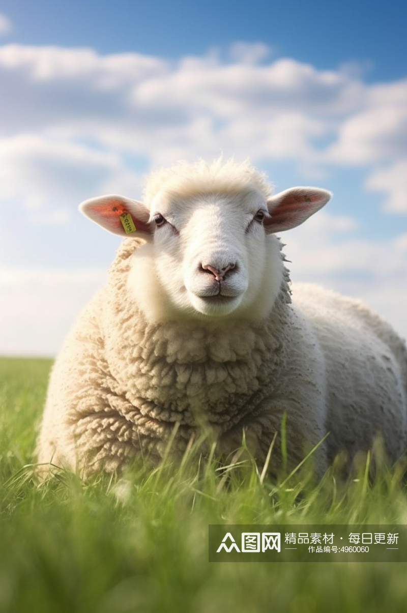 AI数字艺术可爱羊家畜动物摄影图片素材