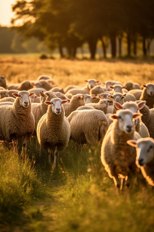 AI数字艺术可爱羊家畜动物摄影图片