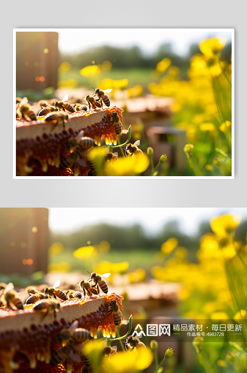 AI数字艺术极简养蜂人蜂箱蜜蜂摄影图片素材