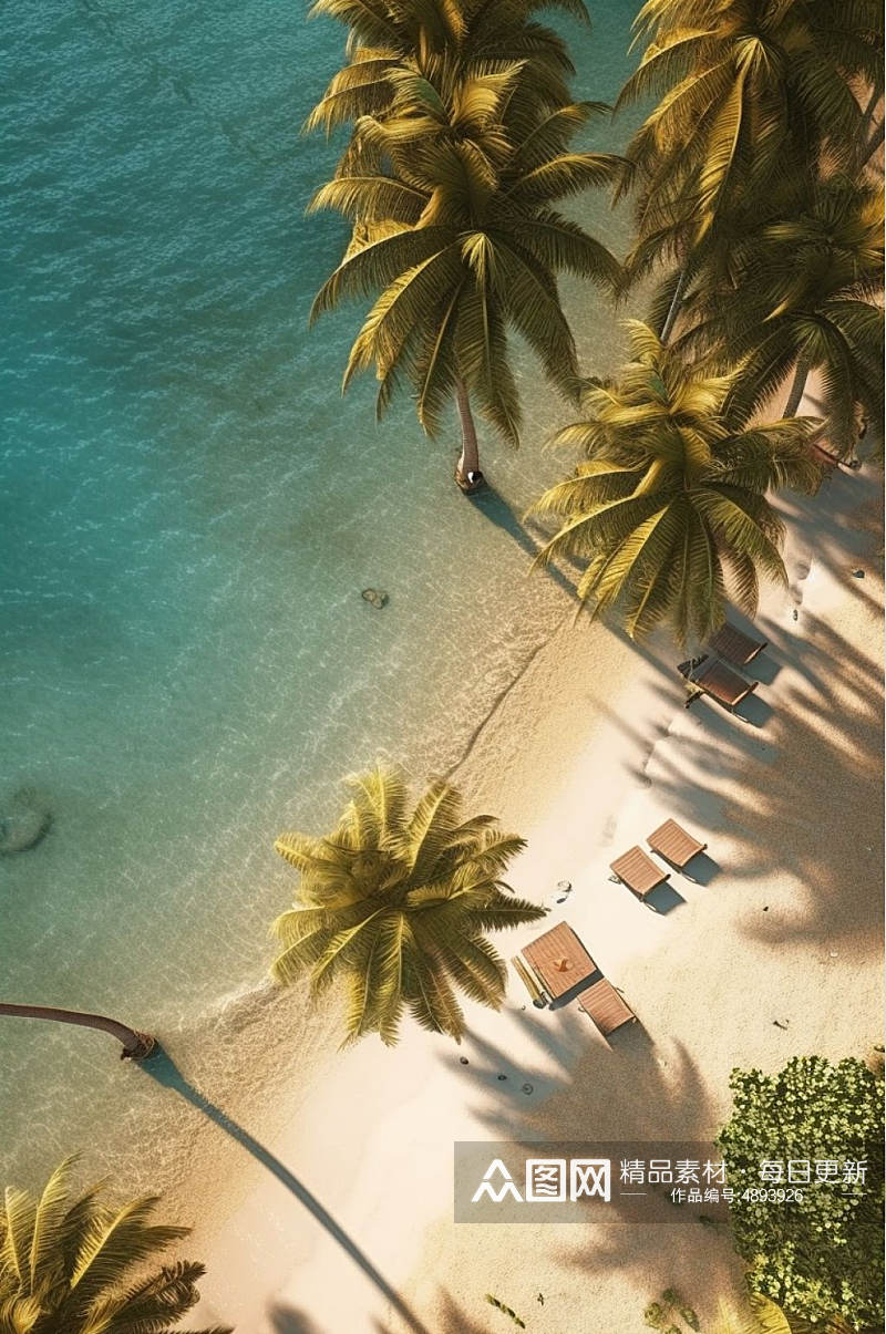AI数字艺术绿色厦门海水阳光沙滩摄影图素材