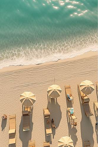 AI数字艺术沙滩椅阳光沙滩摄影图