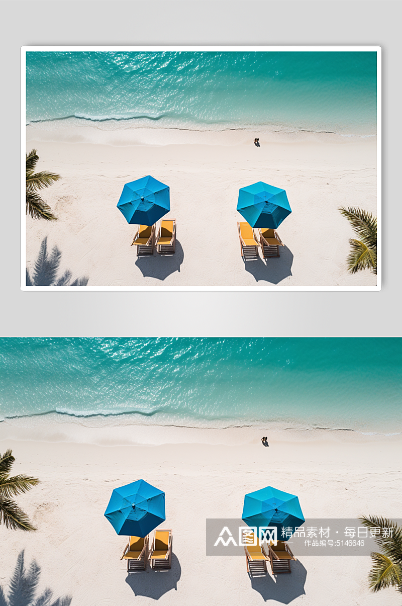 AI数字艺术航拍阳光沙滩摄影图片素材