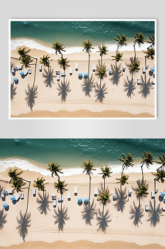 AI数字艺术航拍阳光沙滩摄影图片