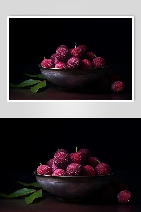 AI数字艺术新鲜杨梅水果摄影图片-众图网