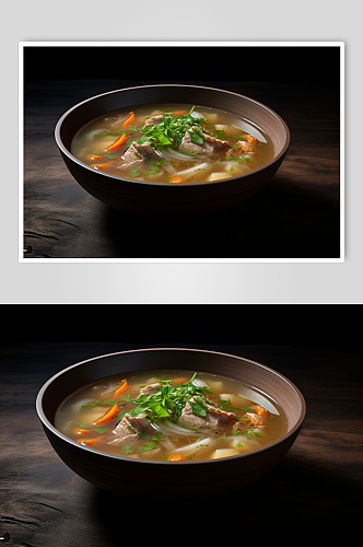 AI数字艺术养生羊肉汤美食摄影图