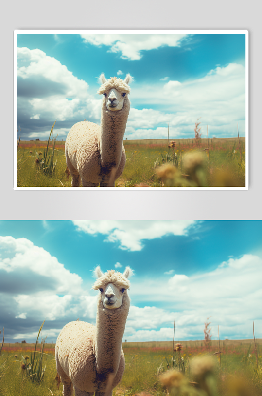AI数字艺术高清羊驼动物摄影图片