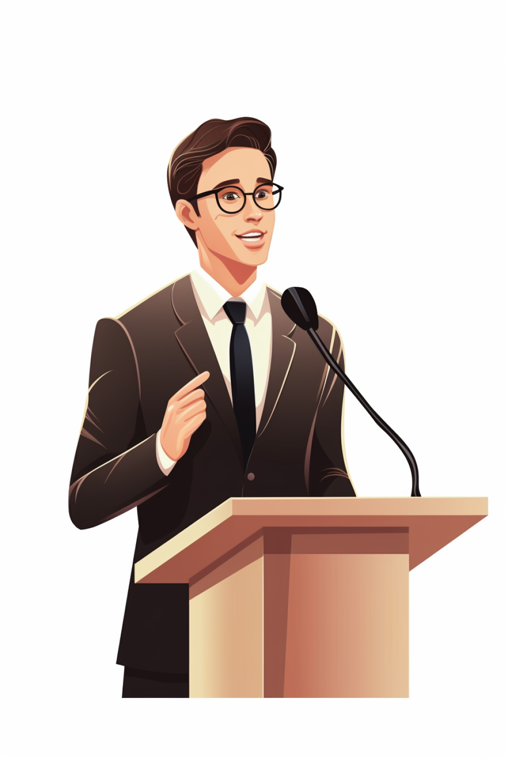 AI数字艺术扁平化商务演讲人物场景插画素材