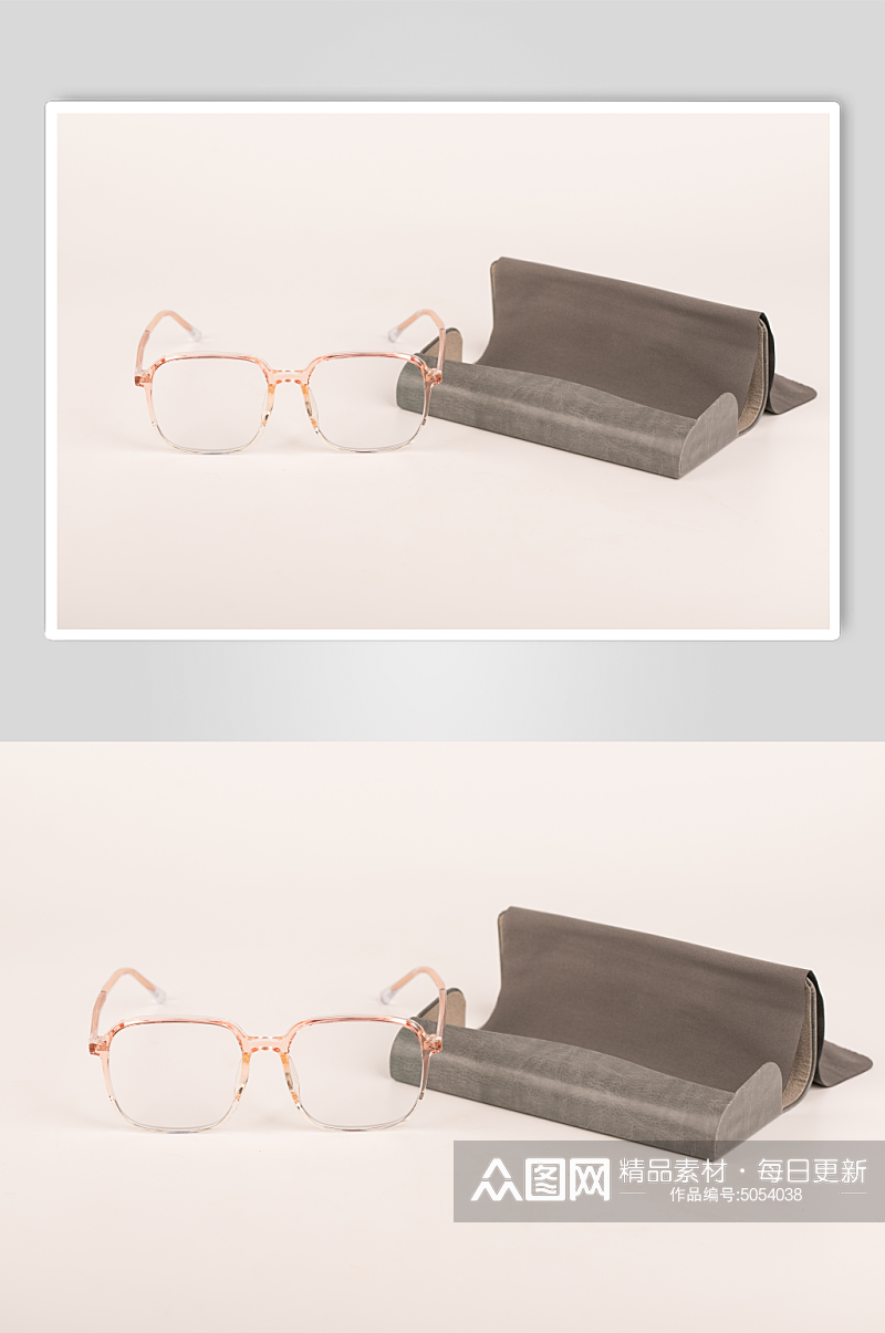 粉框眼镜预防近视眼镜配镜摄影图片素材