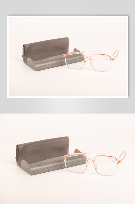 粉框眼镜预防近视眼镜配镜摄影图片