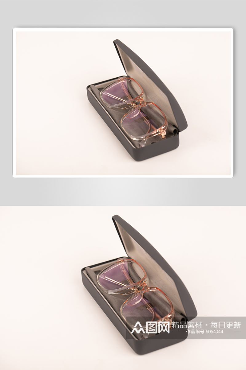 粉框眼镜预防近视眼镜配镜摄影图片素材