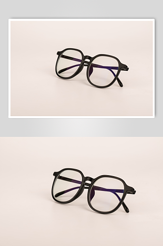 黑框眼镜预防近视眼镜配镜摄影图片