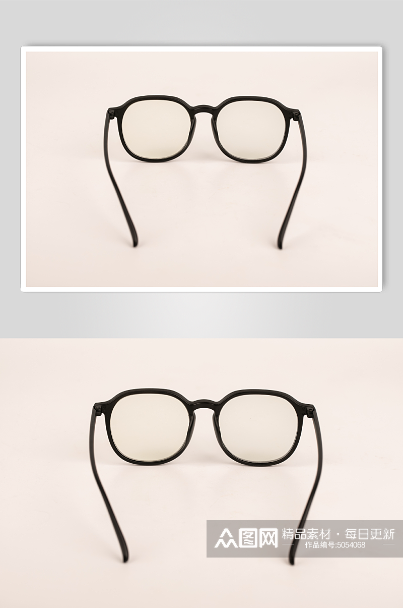 黑框眼镜预防近视眼镜配镜摄影图片素材