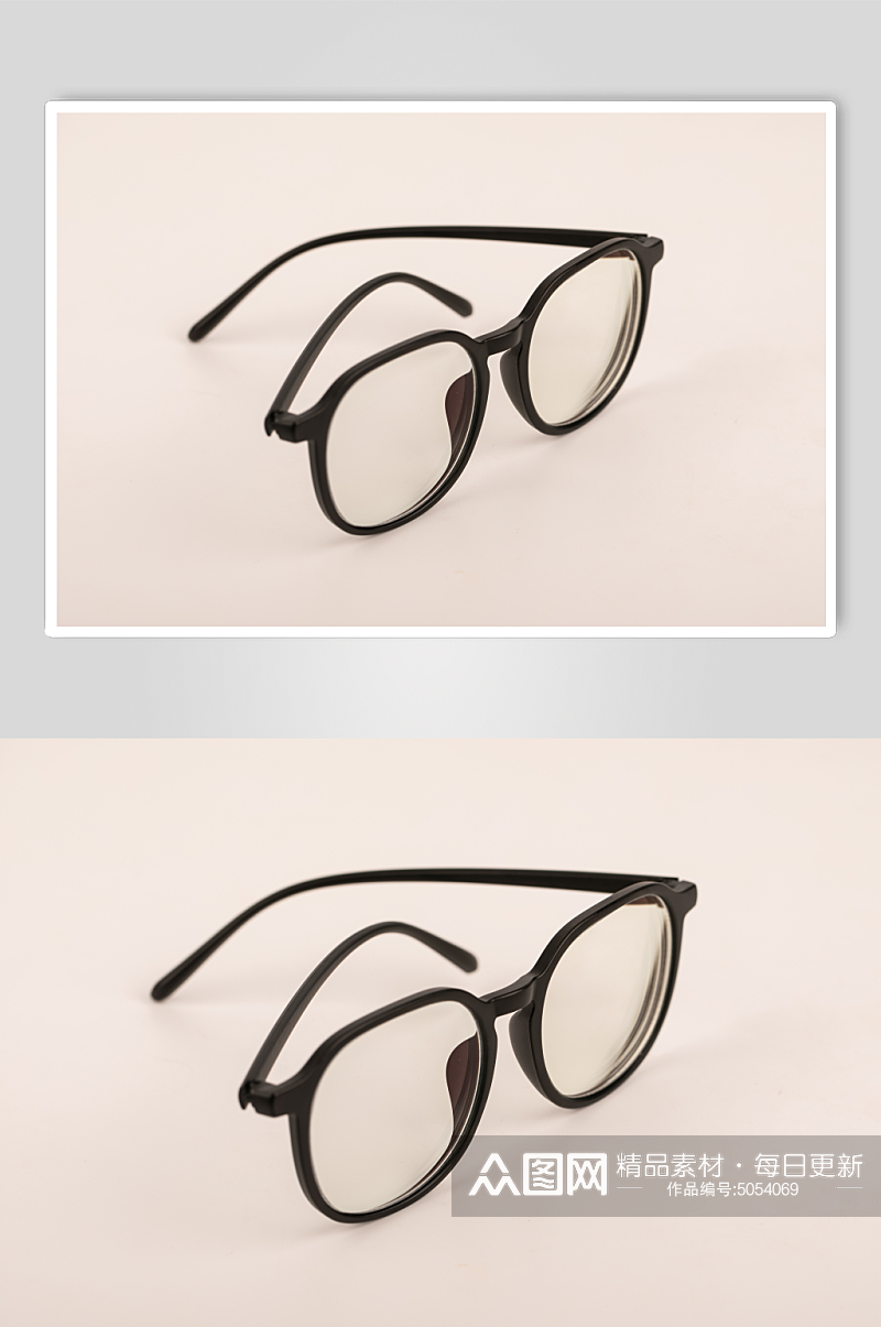 黑框眼镜预防近视眼镜配镜摄影图片素材