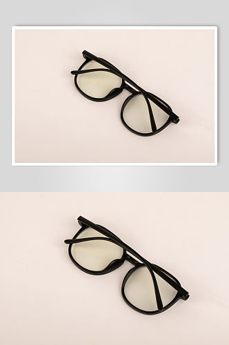 黑框眼镜预防近视眼镜配镜摄影图片