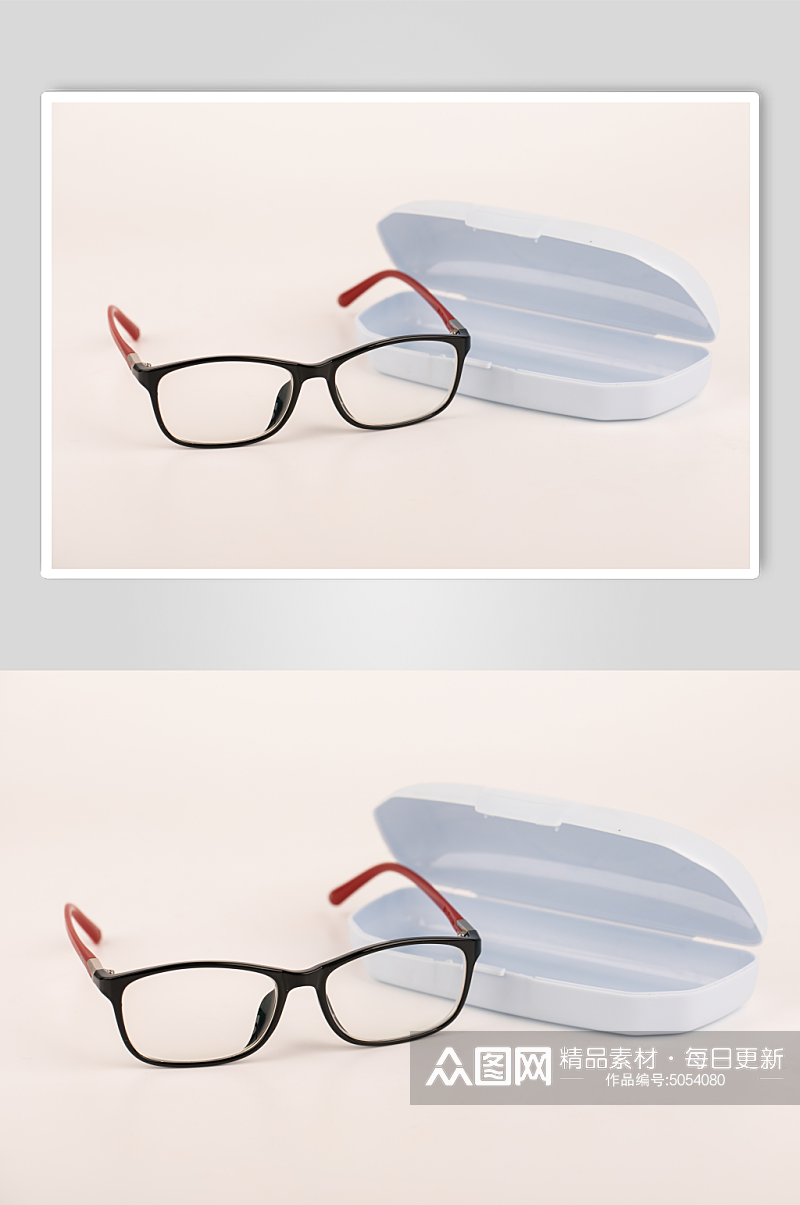 黑红框眼镜预防近视眼镜配镜摄影图片素材