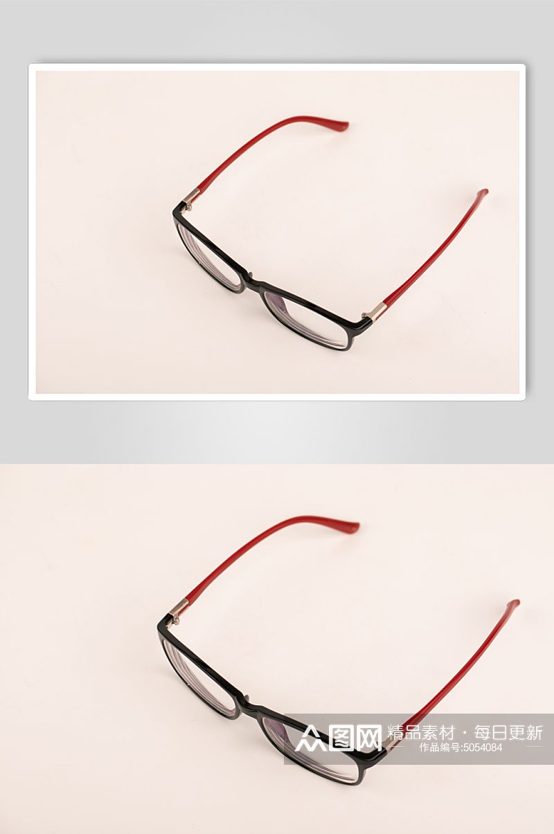 黑红框眼镜预防近视眼镜配镜摄影图片素材