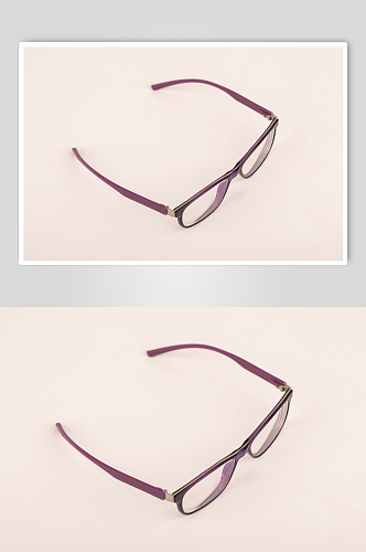 紫色边框眼镜预防近视眼镜配镜摄影图片