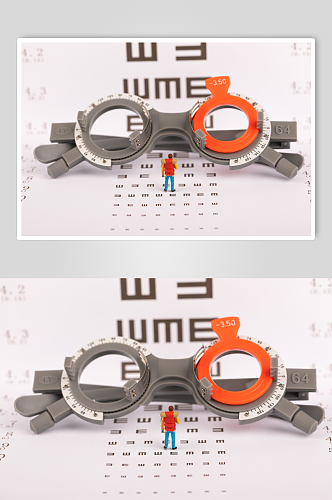 视力矫正器预防近视眼镜配镜摄影图片