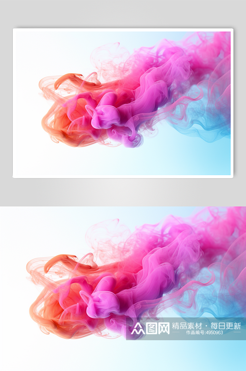 AI数字艺术手绘渐变彩色烟雾背景图片素材