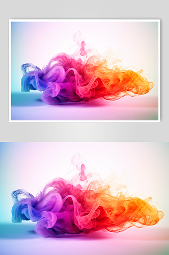 AI数字艺术手绘渐变彩色烟雾背景图片